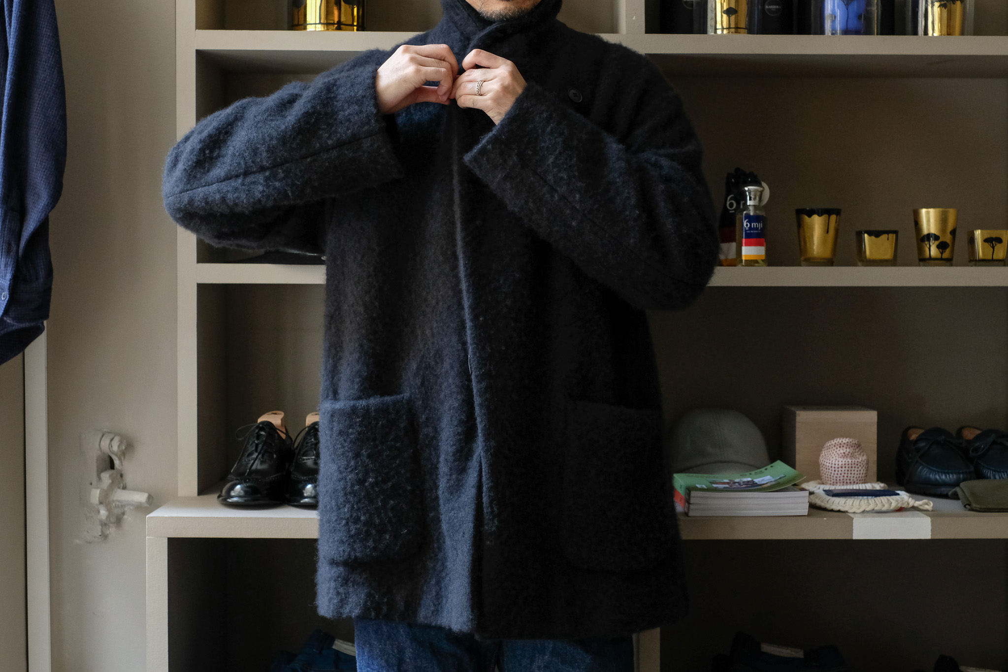 1LDK I CASHMERE WOOL OVER SHIRT カシミヤコート - www